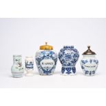 A varied collection of Dutch Delft and French blue and white potter, 18th/19th C.