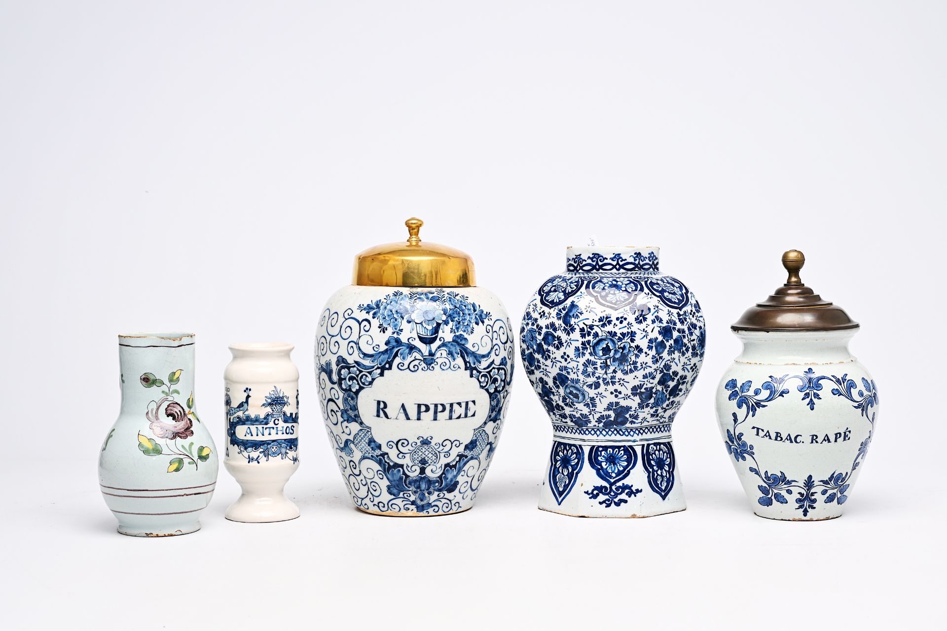 A varied collection of Dutch Delft and French blue and white potter, 18th/19th C.