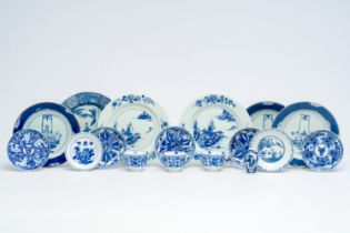 A varied collection of Chinese blue and white porcelain, Kangxi and later