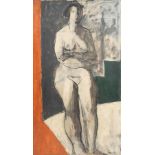 Belgian school, attributed to Guy Mees (1935-2003): Standing female nude, oil on canvas