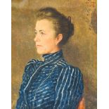 Modest Huys (1874-1932): Portrait of Domithilde Derache, oil on canvas