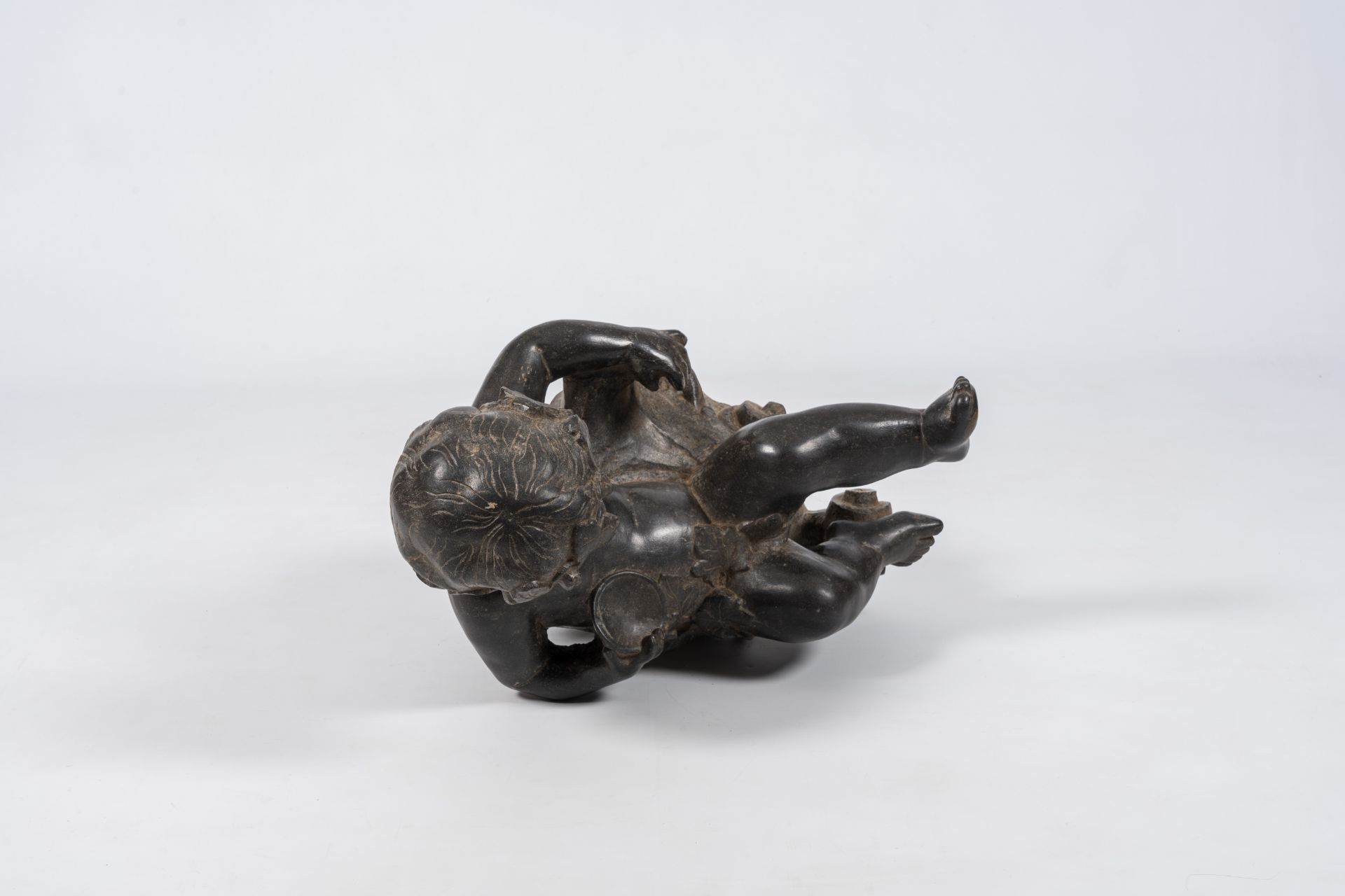 An Italian stone figure of a drunken bacchant, 19th/20th C. - Image 7 of 8