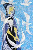 Mary Dambiermont (1932-1983): 'Femme aux mouettes', tapestry