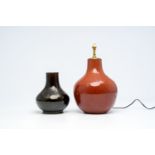 Two Chinese monochrome bottle vases, 19th C.