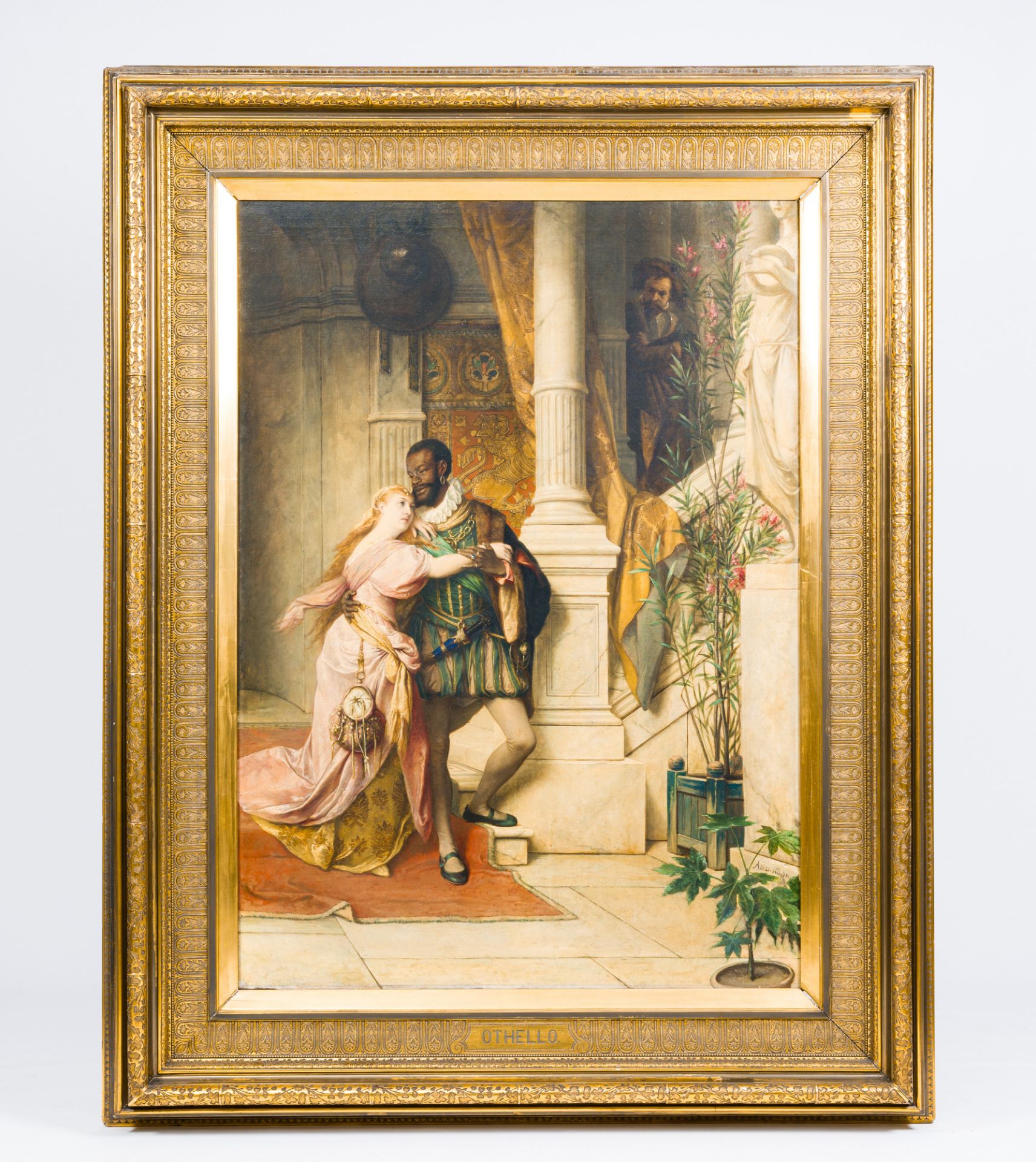 Albrecht De Vriendt (1843-1900): Othello and Desdemona, oil on canvas - Image 2 of 15