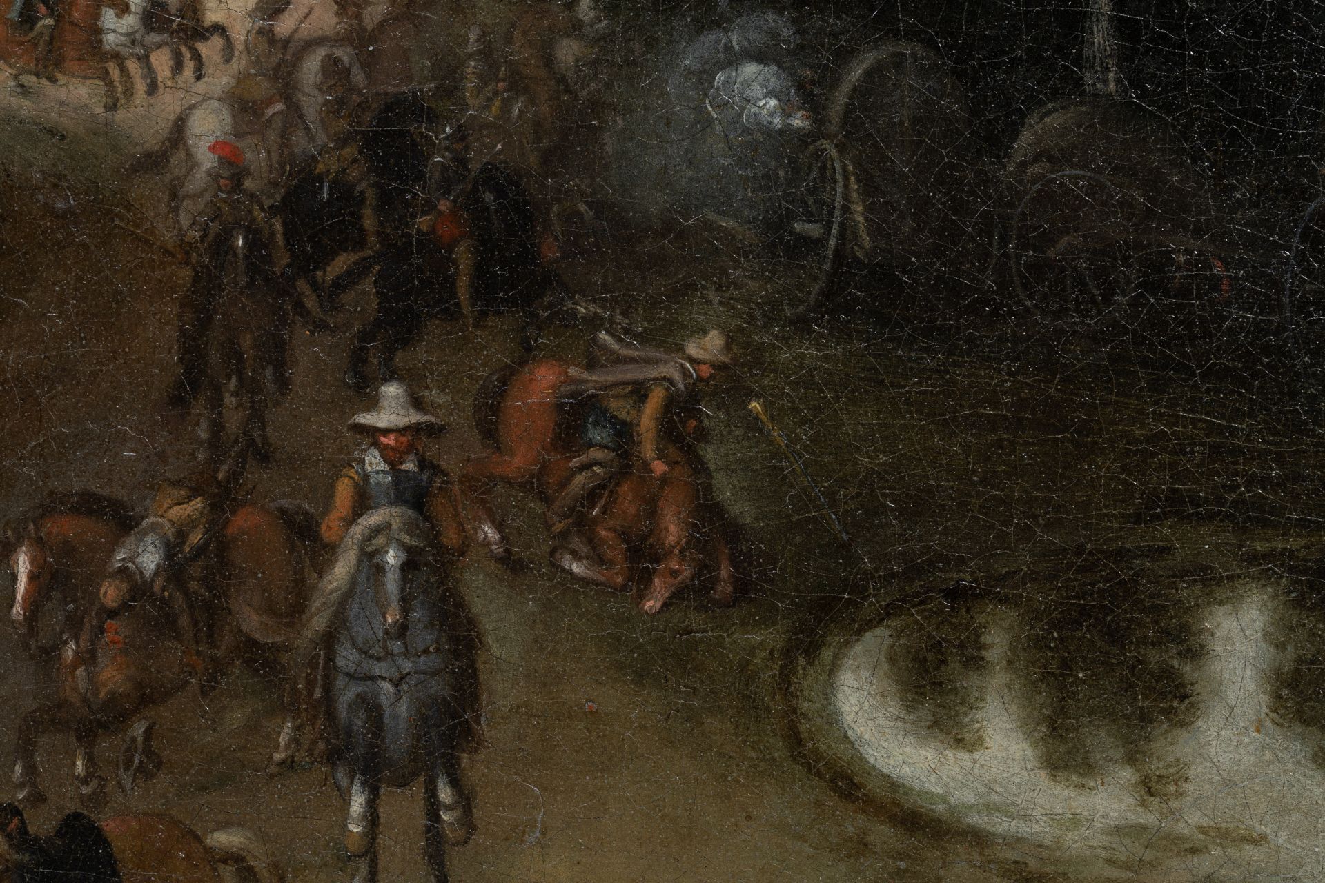 Sebastian Vrancx (1573-1647) and workshop: The ambush, oil on canvas - Image 6 of 7