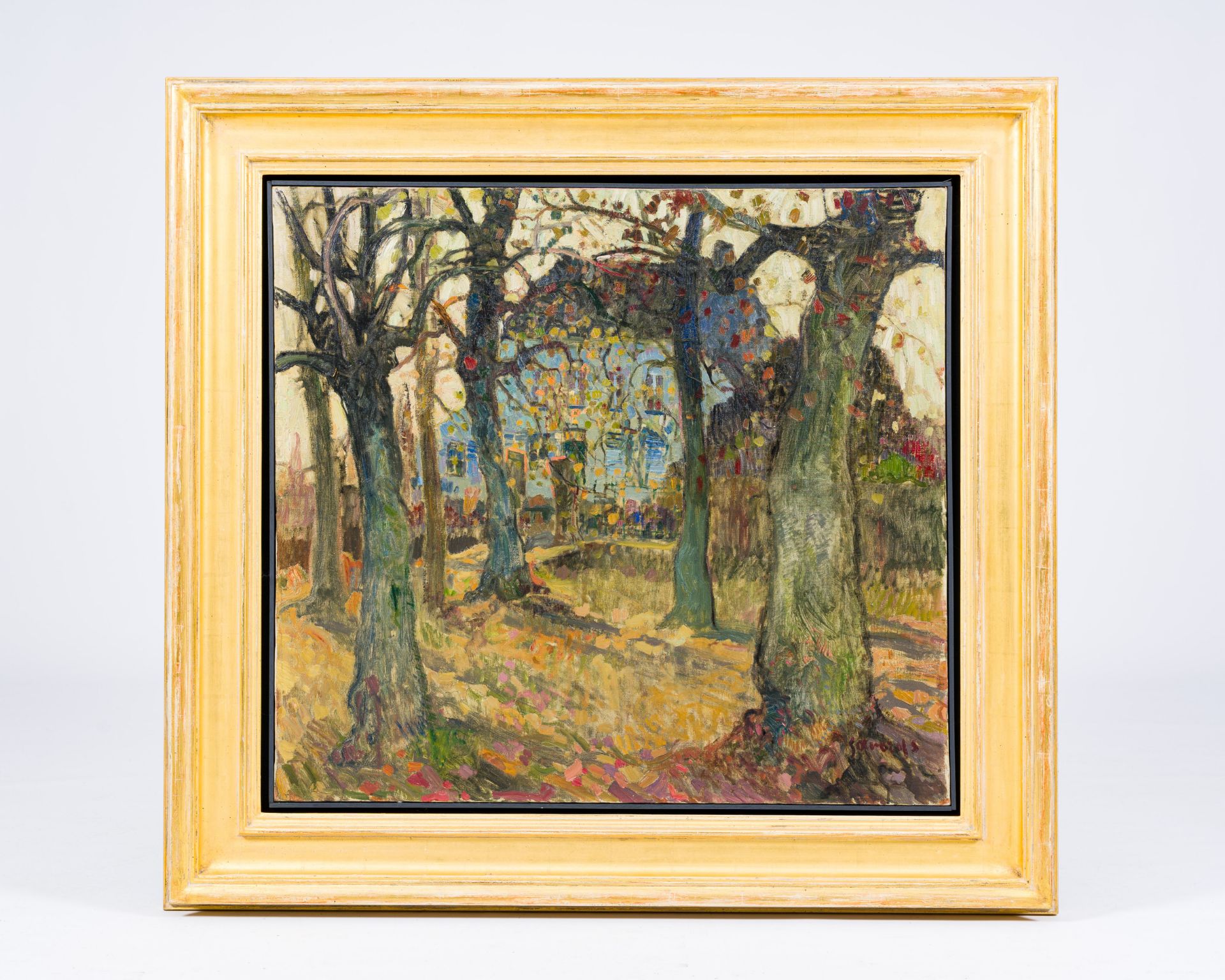 Albert Saverys (1886-1964): Presbytery in Bachte-Maria-Leerne, oil on canvas - Image 2 of 5