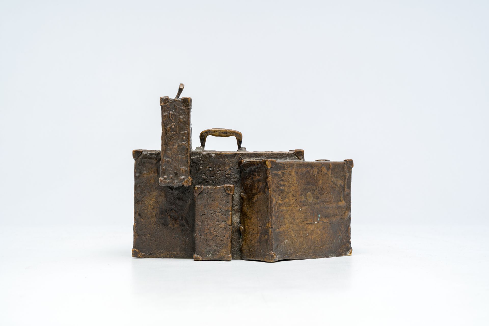 Illegibly signed: The departure, brown patinated bronze, 20th C. - Bild 3 aus 9