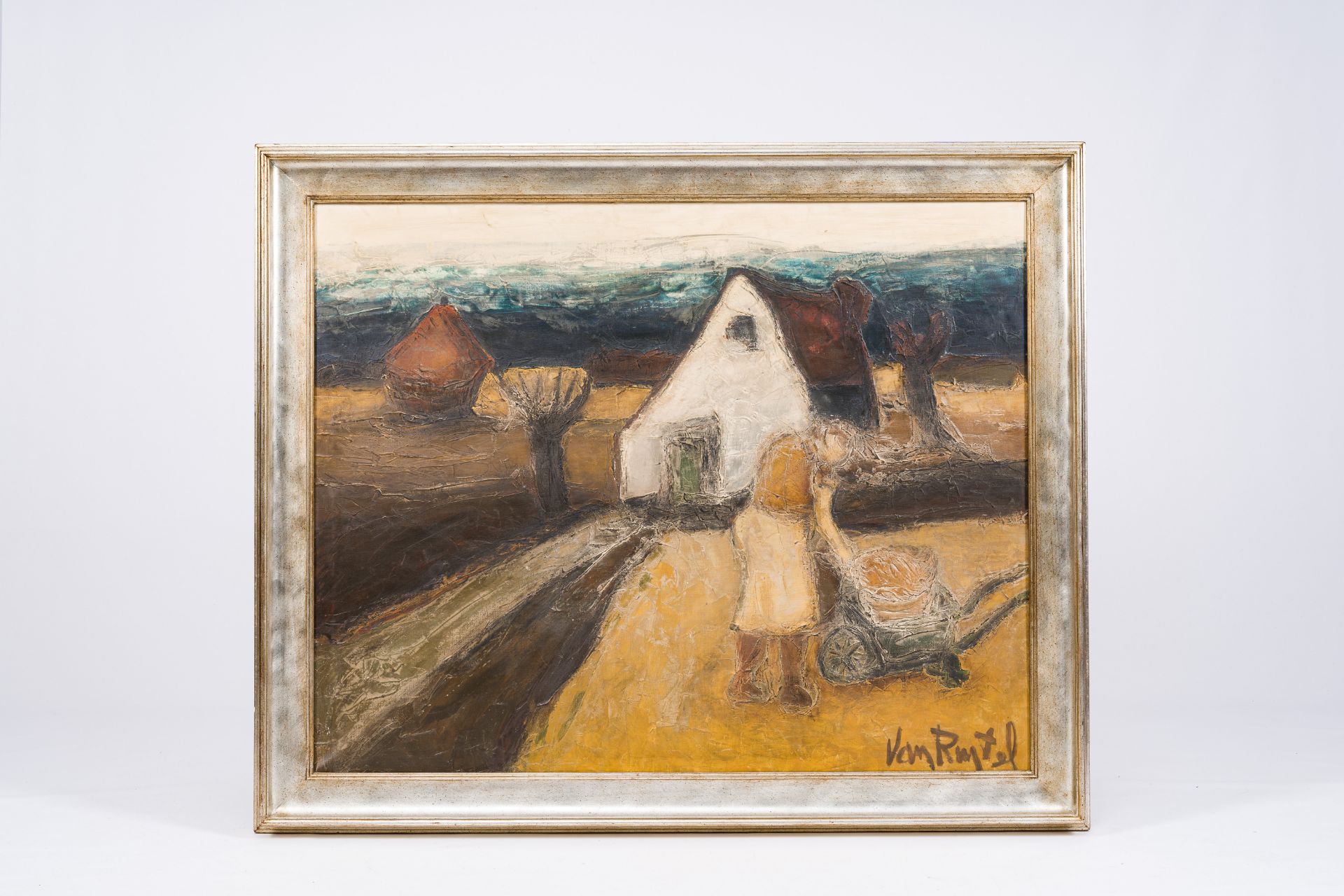 Theo Van Rintel (1936): The labor on the land, oil on canvas - Image 2 of 5