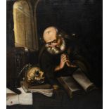 Eastern European school: Saint Jerome in his study, oil on canvas, first half of the 18th C.