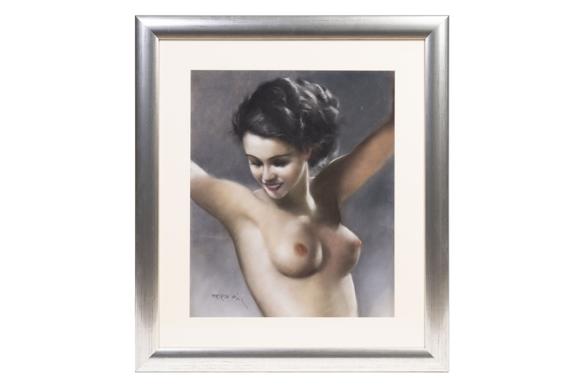 Pal Fried (1893-1976): A naked lady, pastel on paper - Image 2 of 5