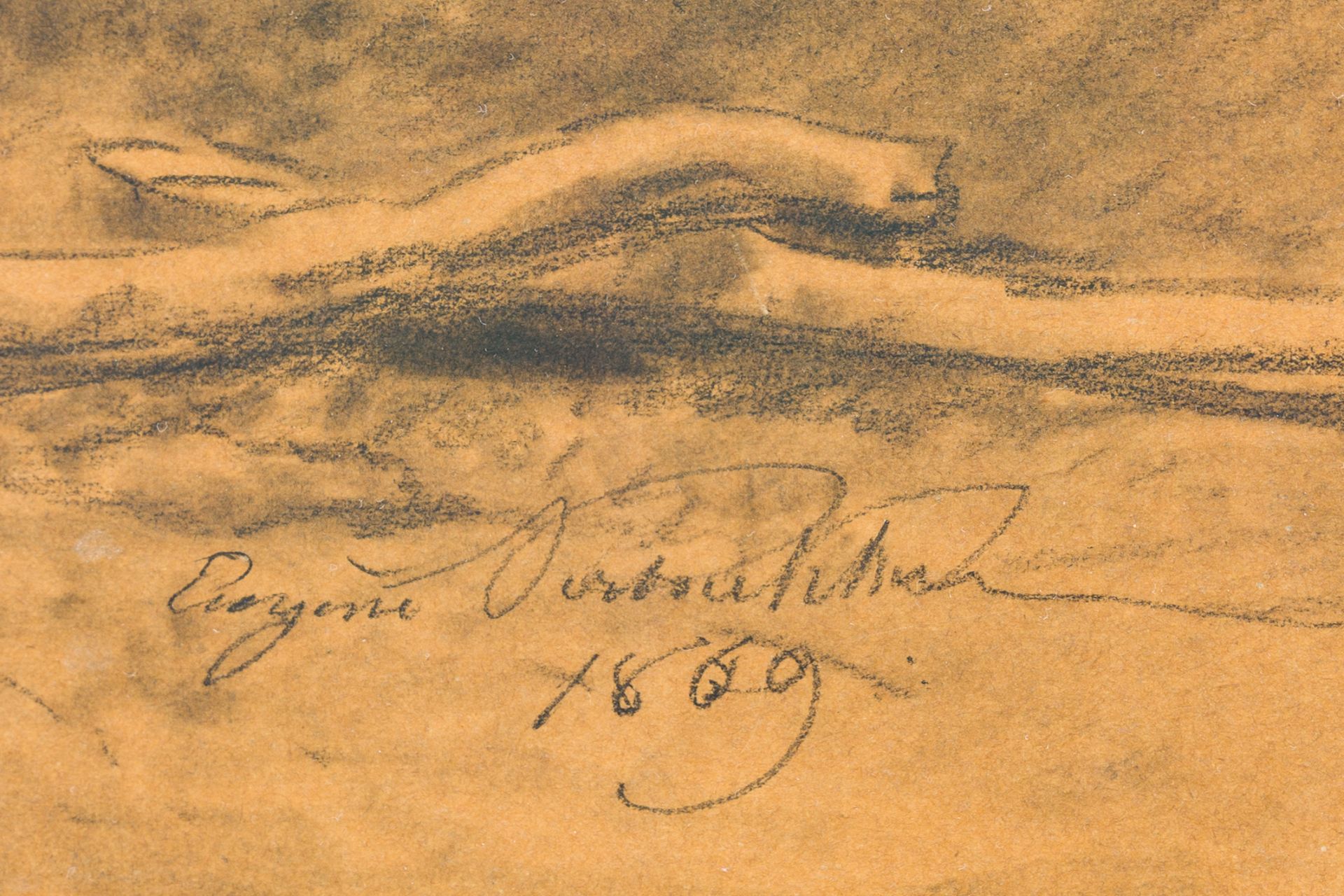 Eugene Verboeckhoven (1798-1881): Cattle in a landscape, mixed media on paper, dated 1869 - Bild 4 aus 4