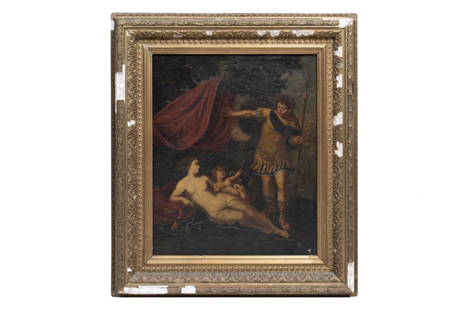 European school: Venus, Cupid and Mars, oil on canvas, ca. 1700 - Bild 2 aus 4