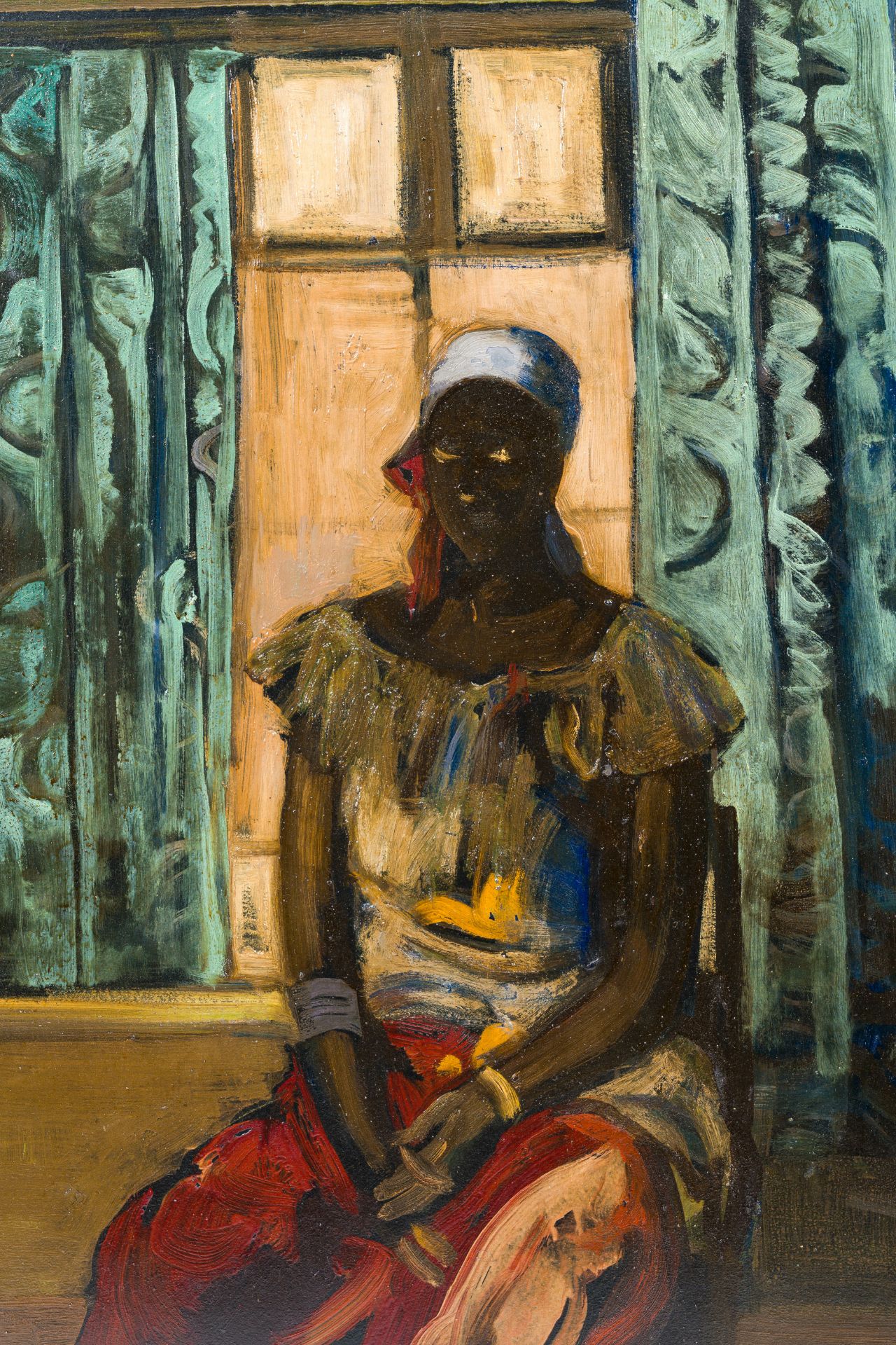 Floris Jespers (1889-1965): Portrait of a seated Congolese lady, oil on canvas, dated (19)57 - Image 6 of 6