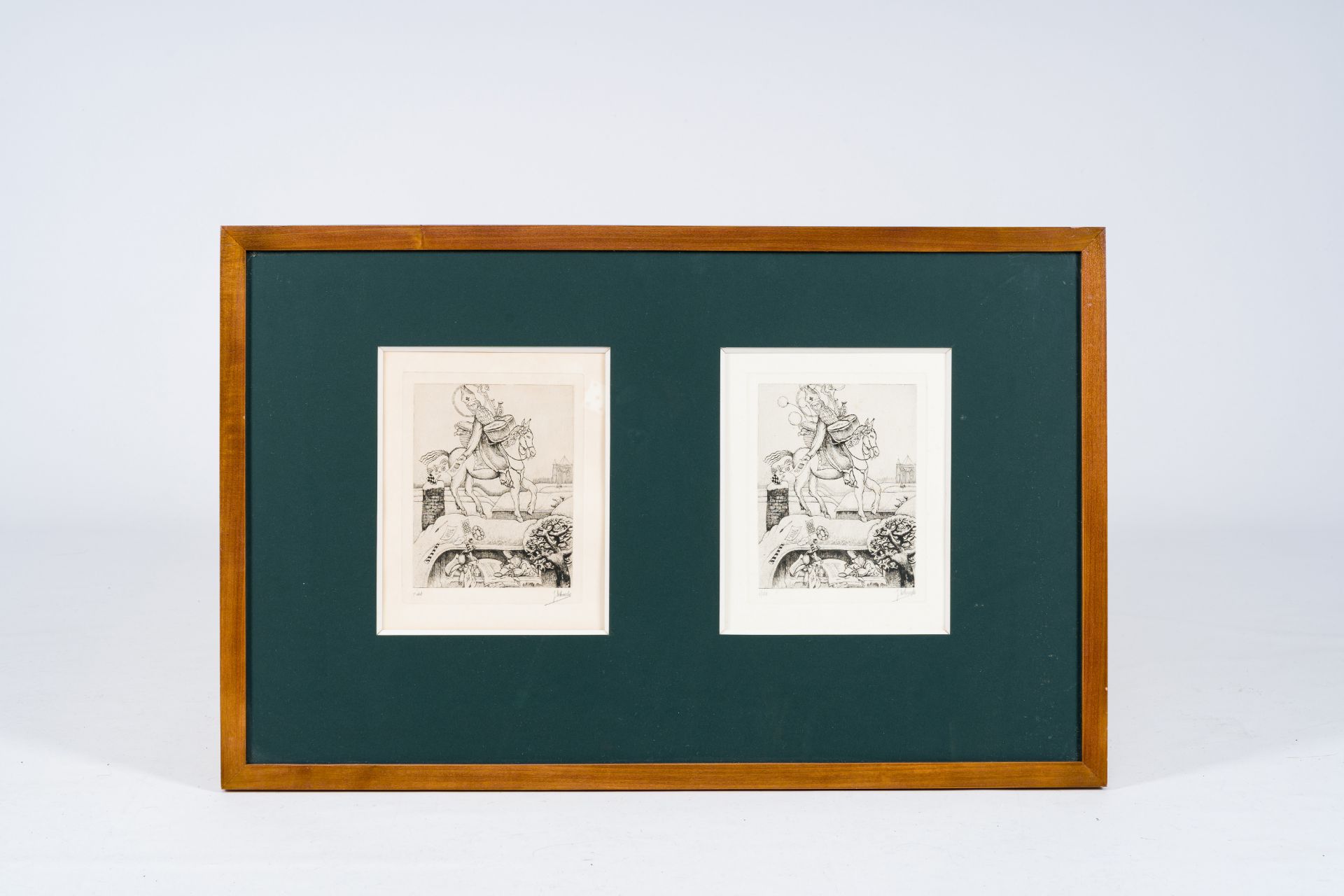 Jules De Bruycker (1870-1945): 'De gulle Sint', etchings, ed. '1r etat' and 2/260, (1938)