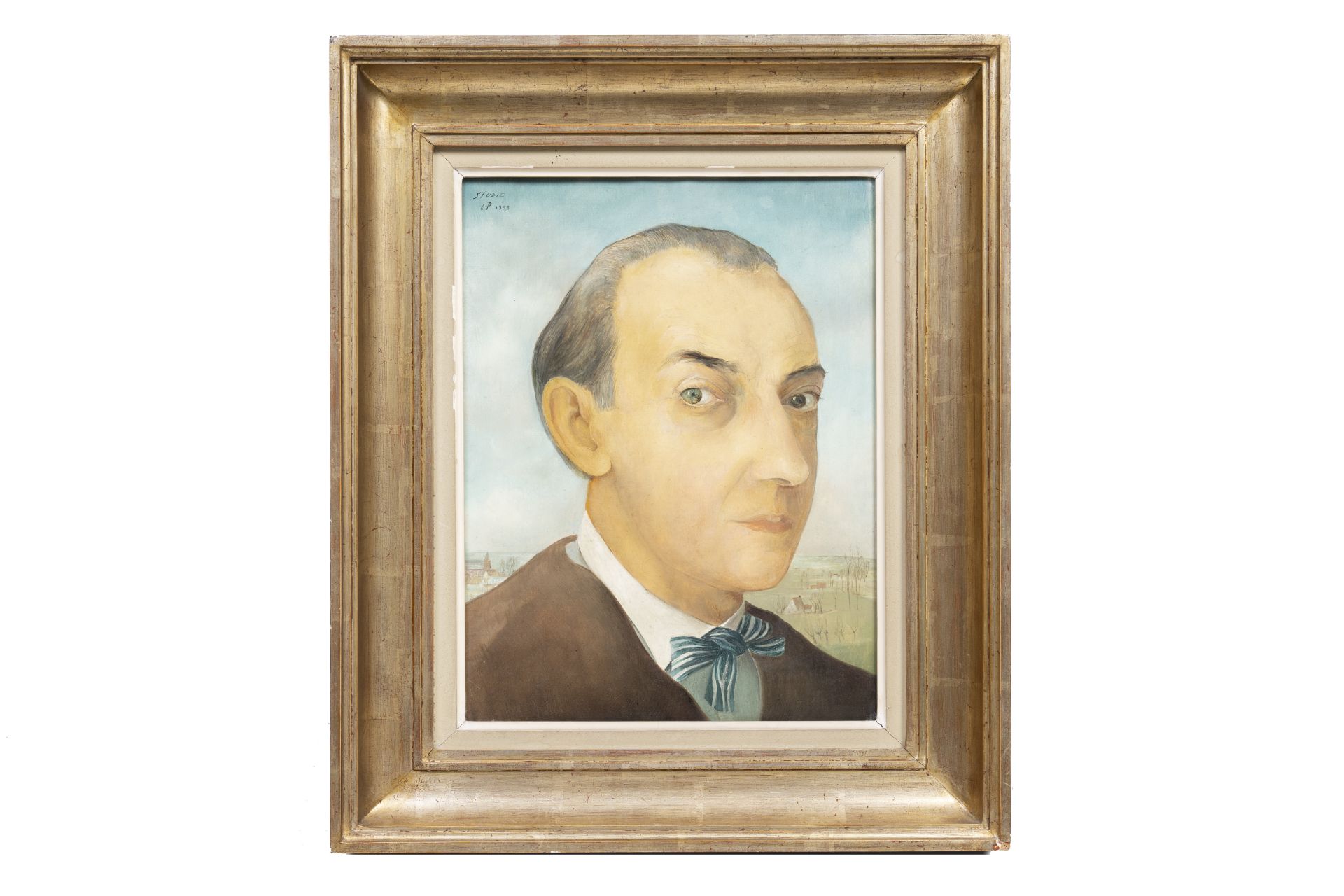 Leo Piron (1899-1962): 'Studie' (Self-portrait of the artist), oil on canvas, dated 1953 - Bild 2 aus 4