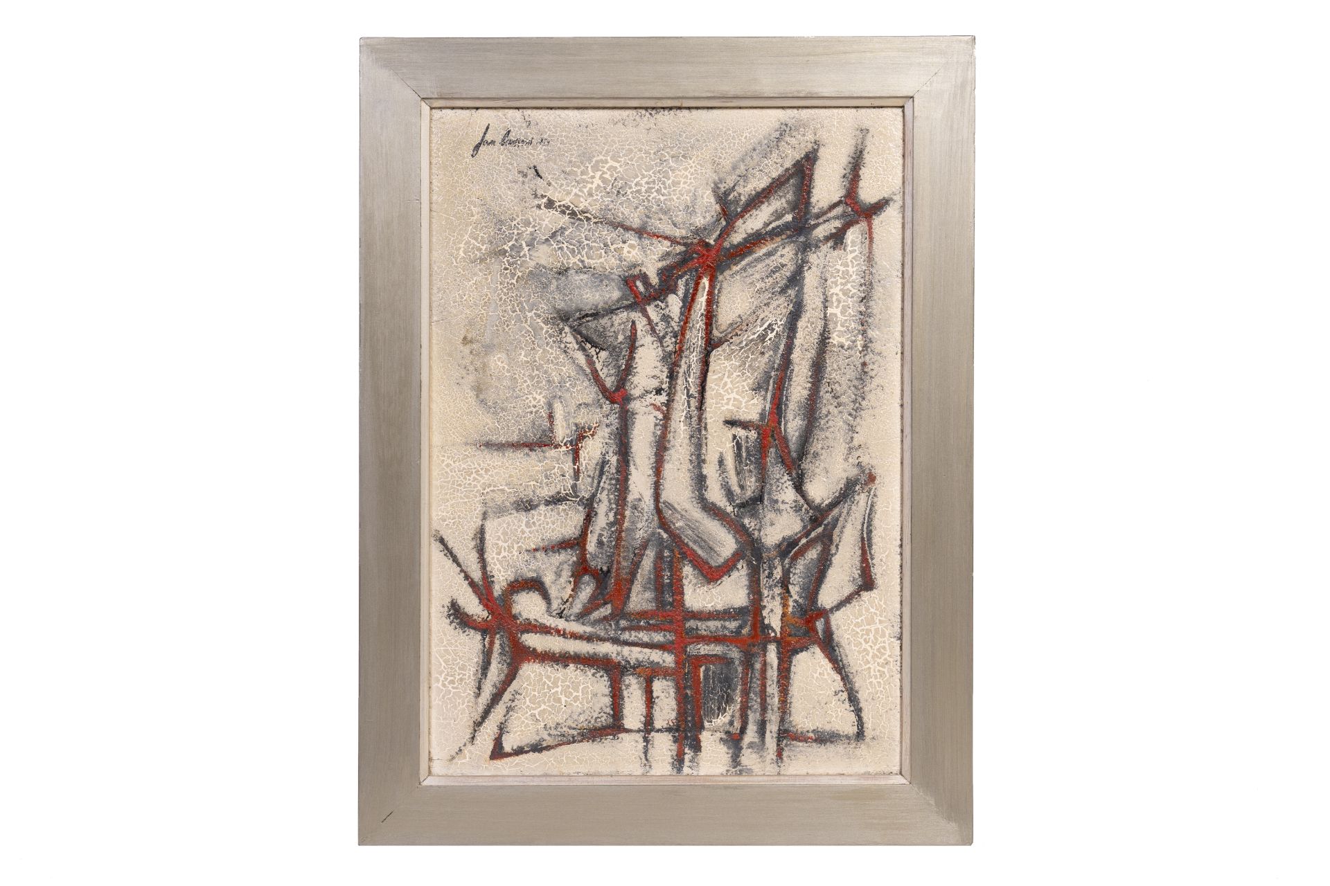 Jan Burssens (1925-2002): Abstract composition, oil on board, dated 1954 - Image 2 of 4