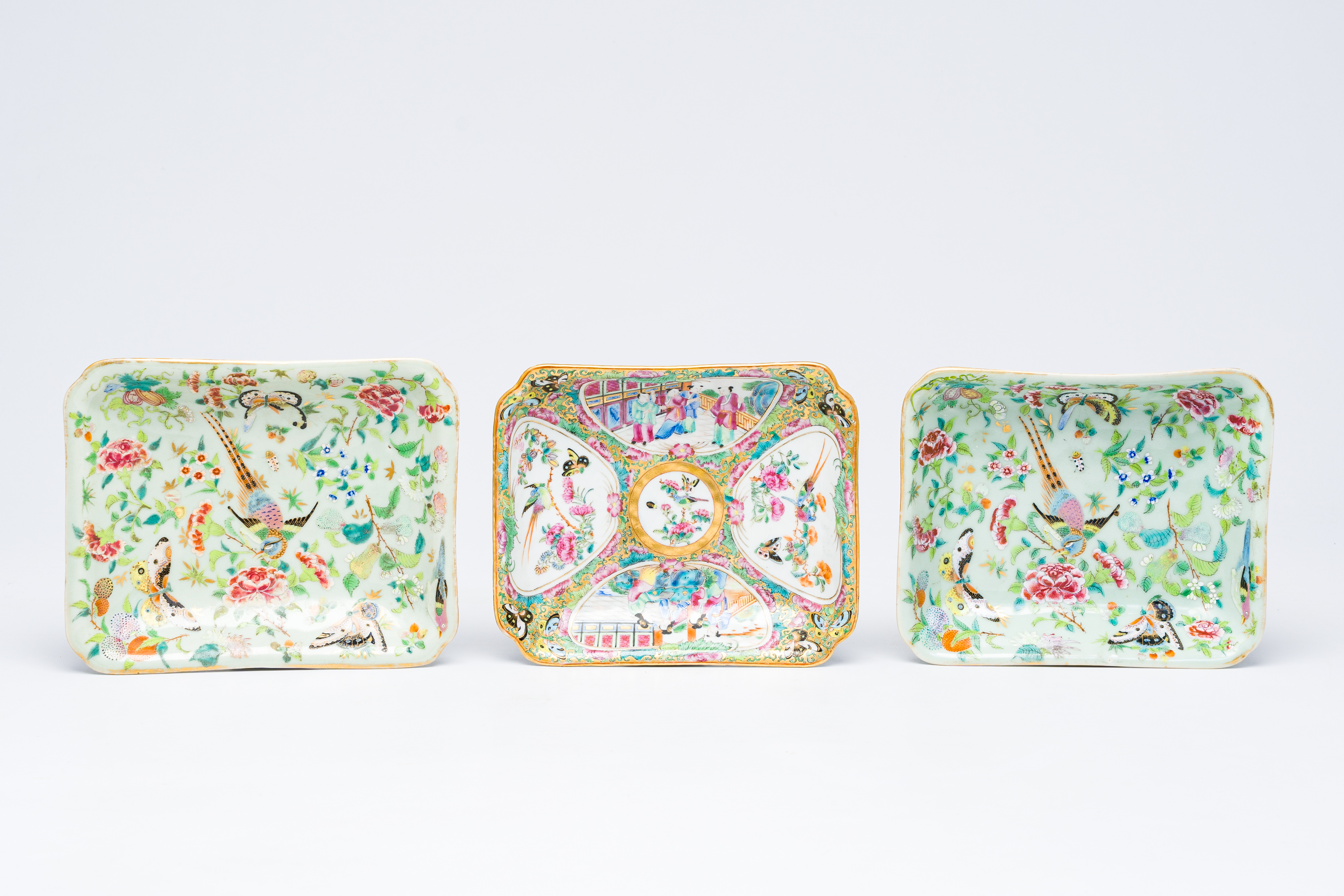 Six Chinese Canton famille rose porcelain wares, 19th C. - Image 2 of 11