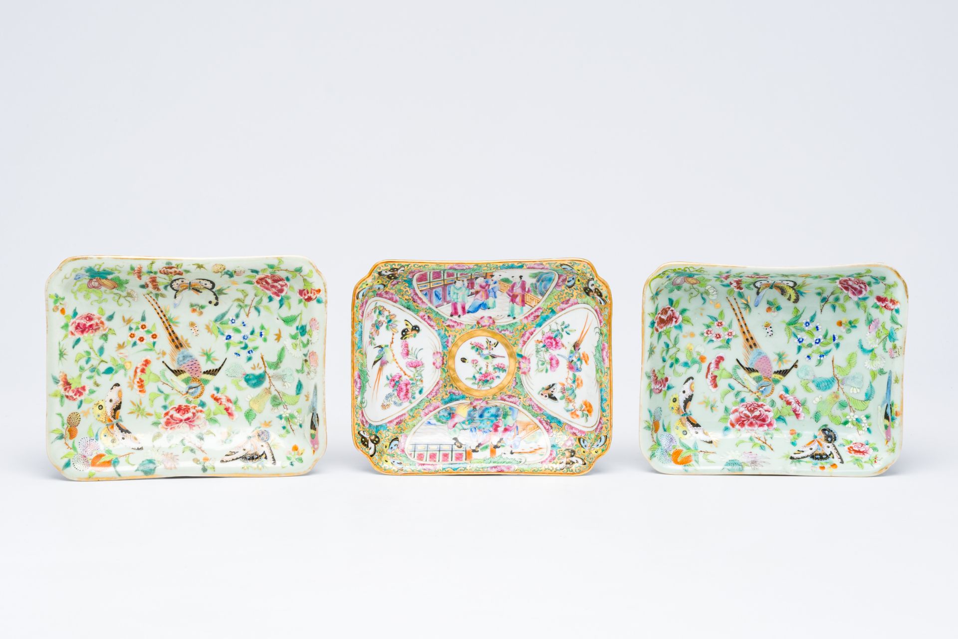 Six Chinese Canton famille rose porcelain wares, 19th C. - Bild 2 aus 11