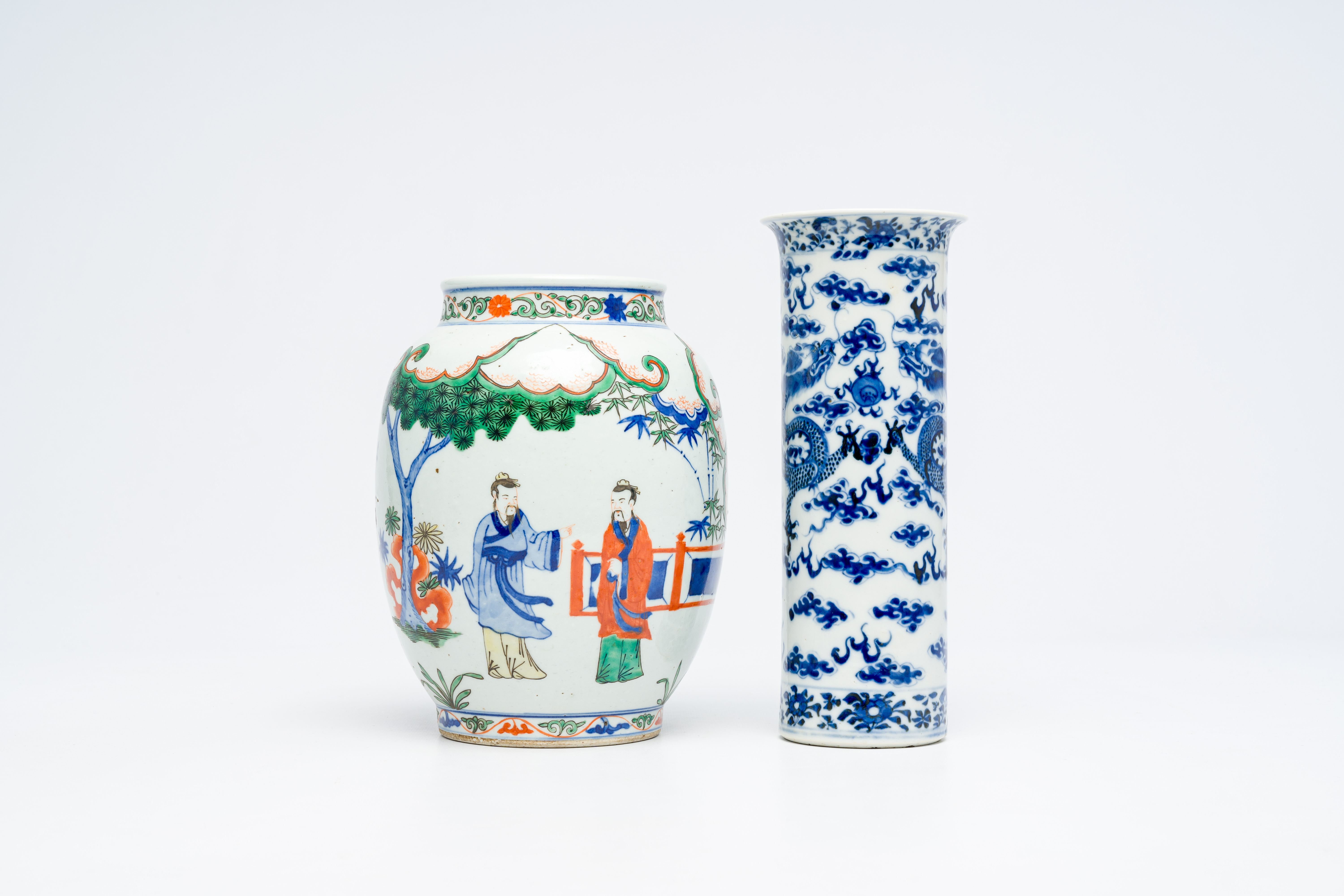 A varied collection of Chinese blue and white, famille rose and verte porcelain, Kangxi and later - Image 14 of 19