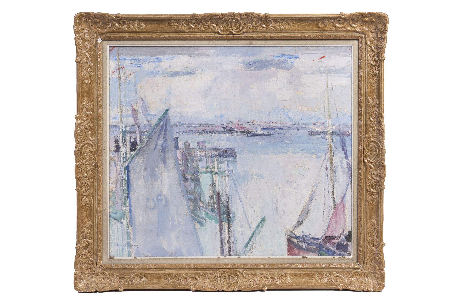 Maurice Wagemans (1877-1927): Harbour view, oil on canvas - Image 2 of 4