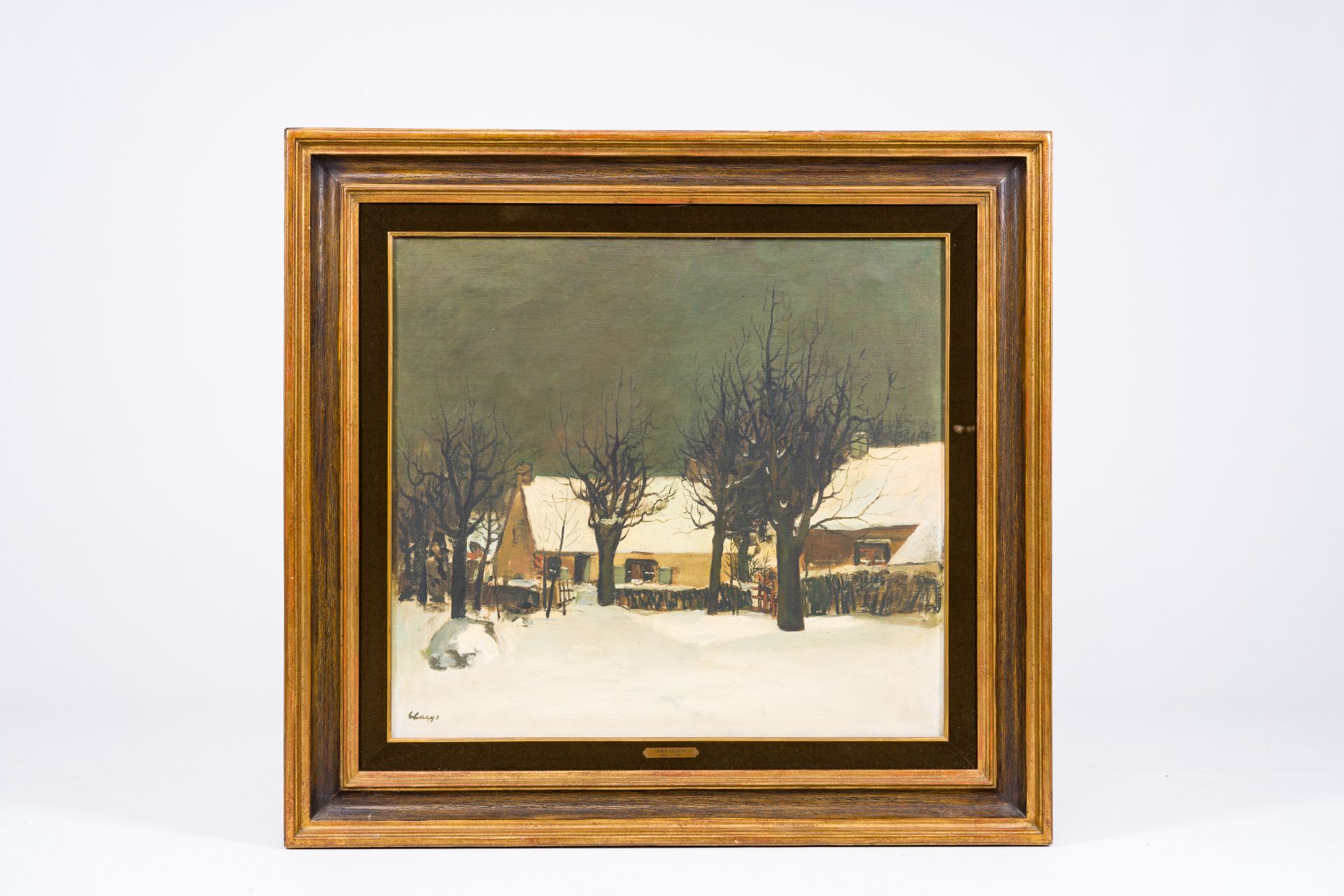 Albert Jozef Claeys (1889-1967): Winter landscape with farm, oil on canvas - Image 2 of 5