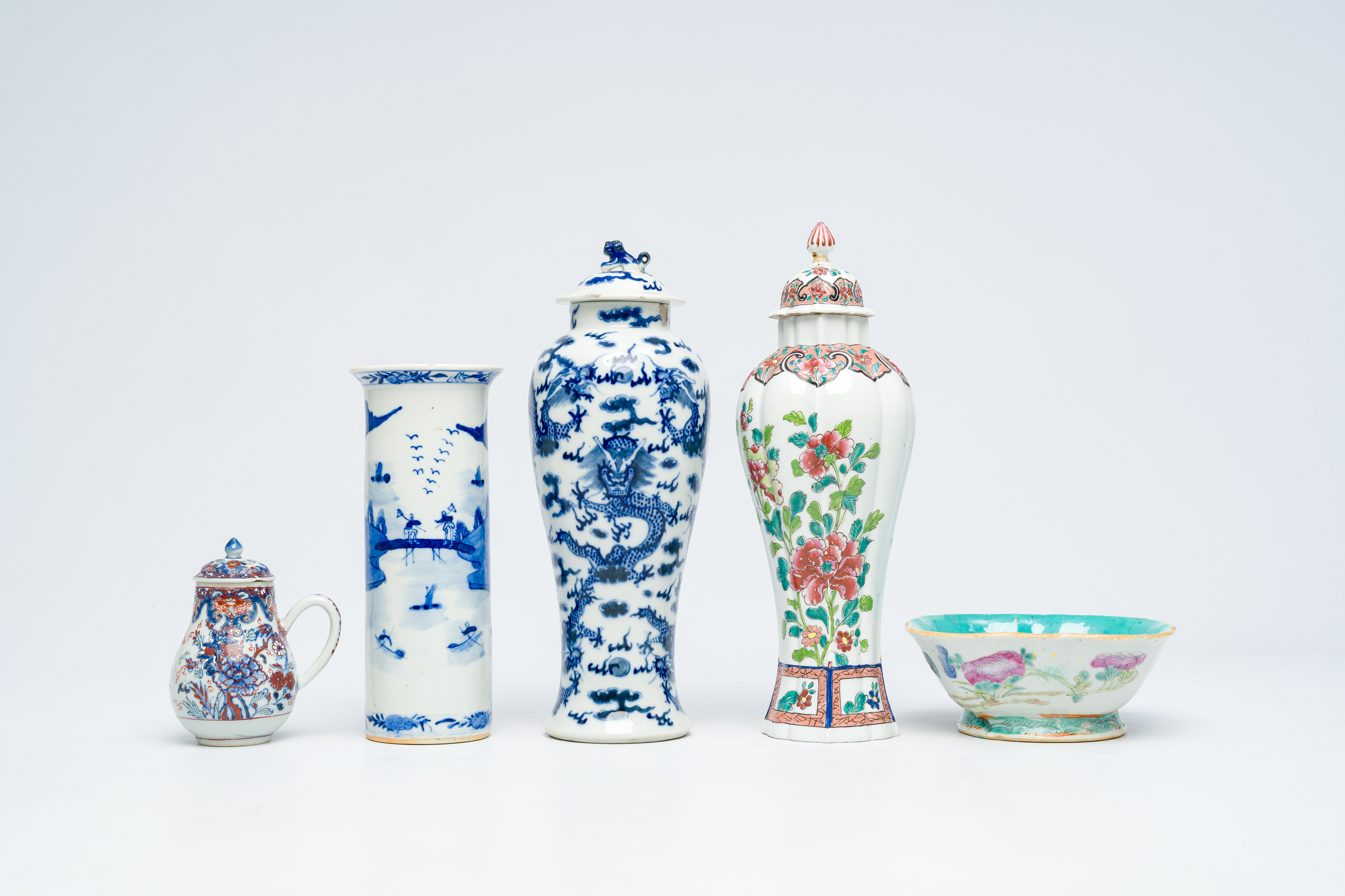 A varied collection of Chinese porcelain, Canton enamel and jade, Qianlong and later - Image 4 of 11