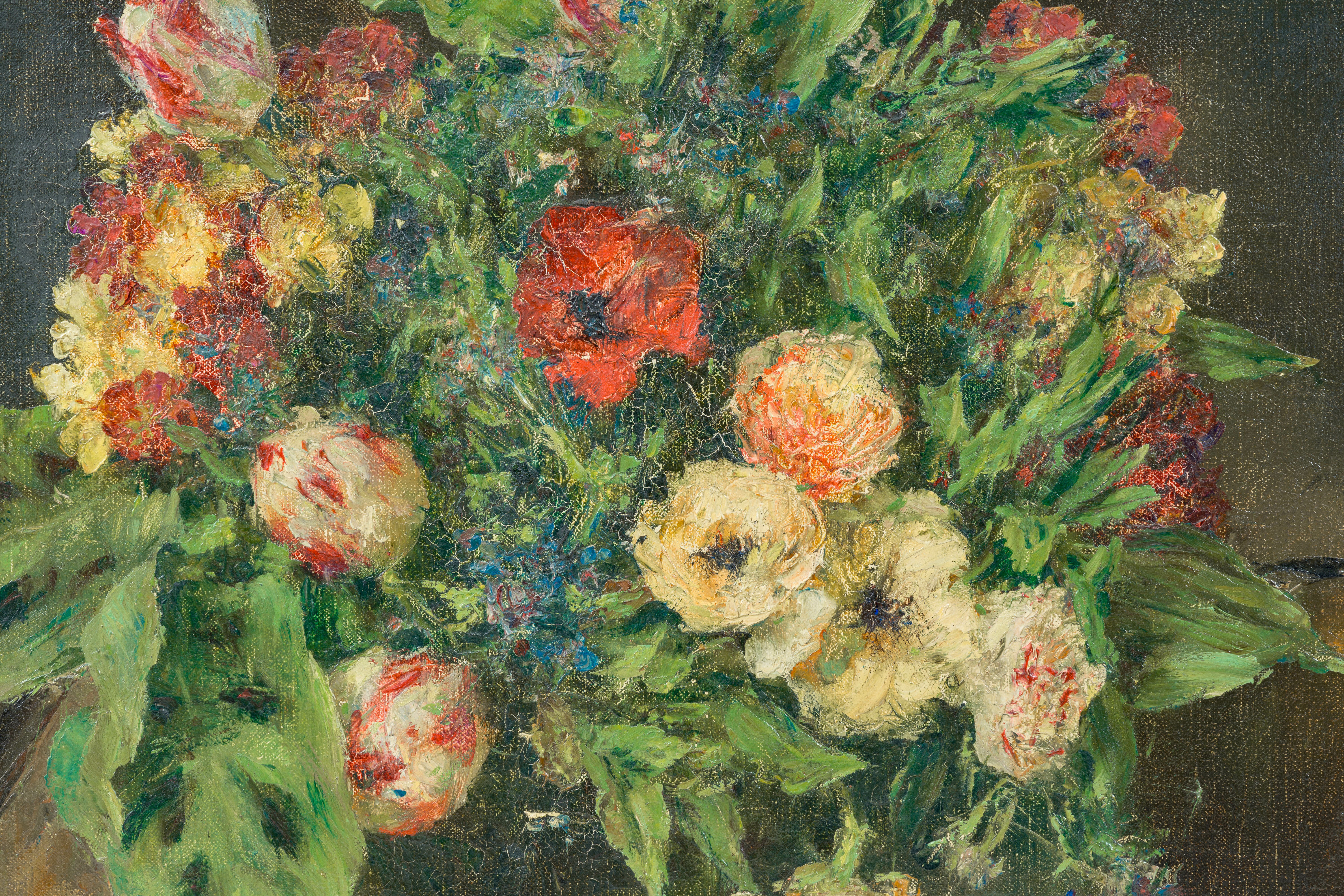 Walter Vaes (1882-1958): Still life of flowers, oil on canvas - Image 5 of 5