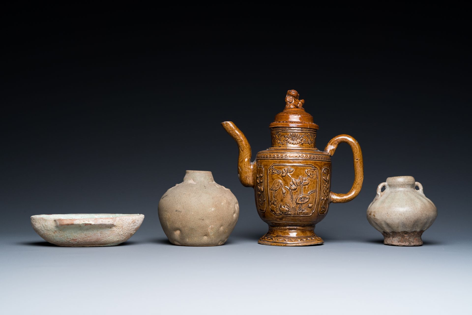 Six Chinese celadon, monochrome and qingbai wares, Han and later - Image 11 of 16