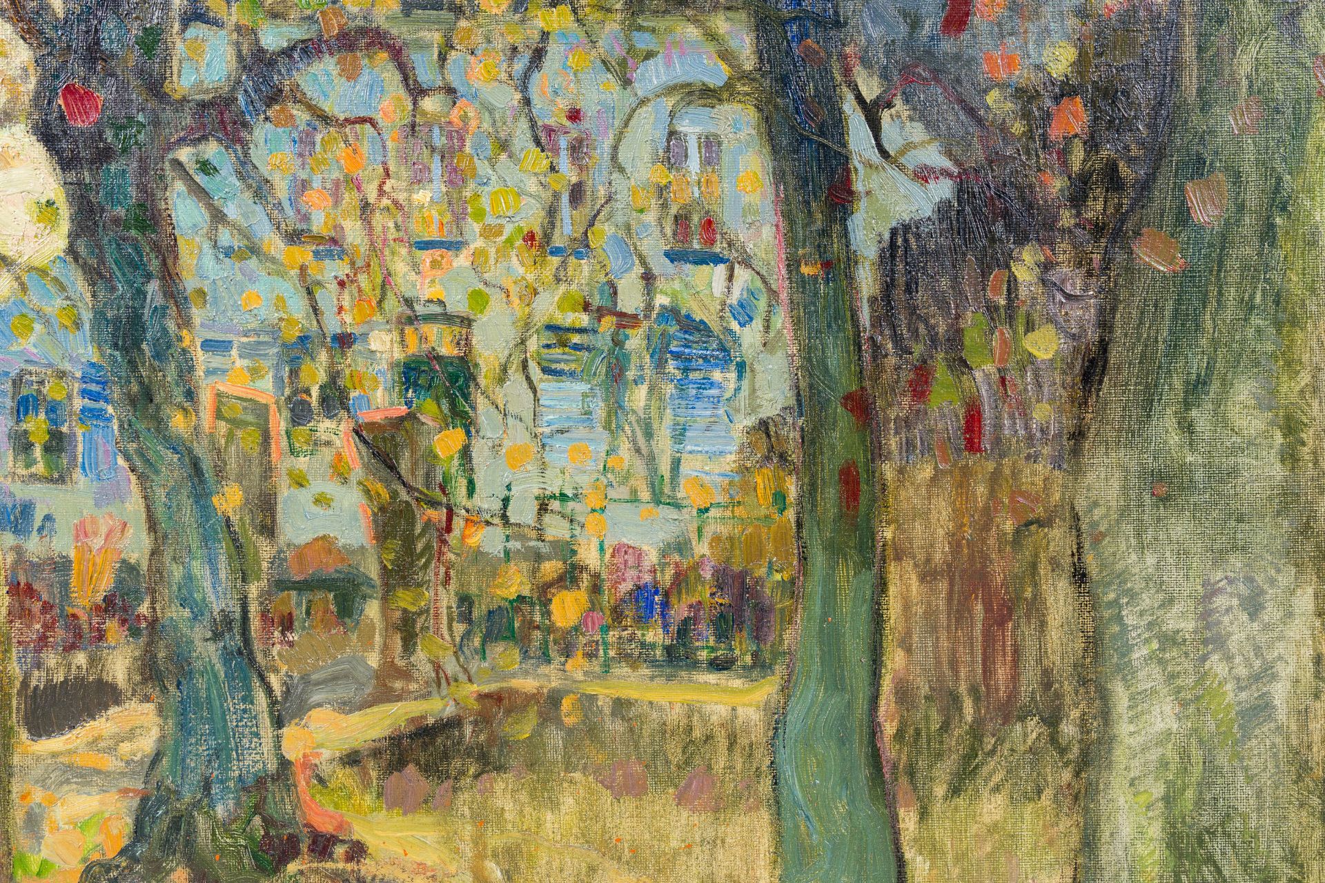 Albert Saverys (1886-1964): Presbytery in Bachte-Maria-Leerne, oil on canvas - Image 5 of 5