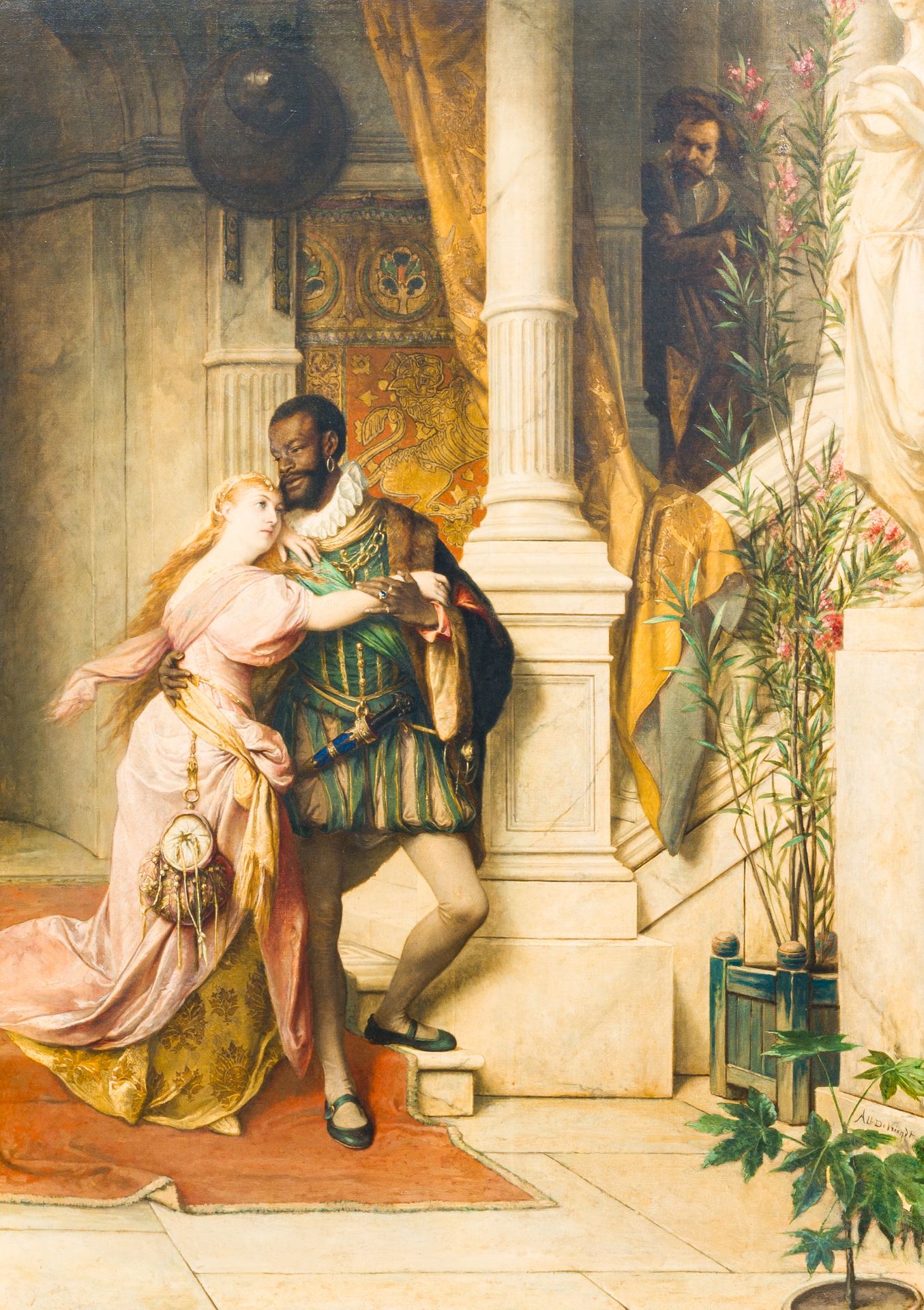 Albrecht De Vriendt (1843-1900): Othello and Desdemona, oil on canvas