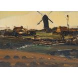 Alfons De Cuyper (1887-1950): Landscape with mill, oil on board