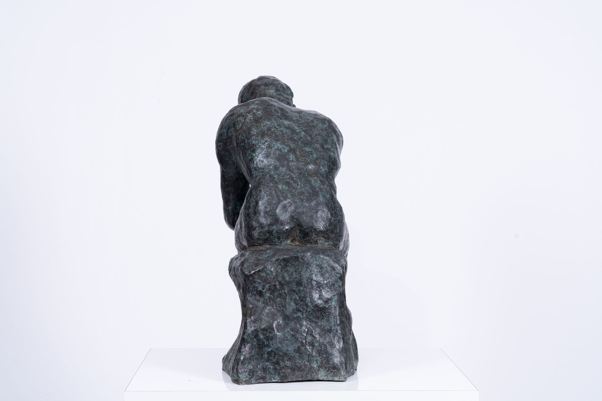 Auguste Rodin (1840-1917, after): The thinker, bronze with green marbled patina, 20th C. - Image 4 of 7
