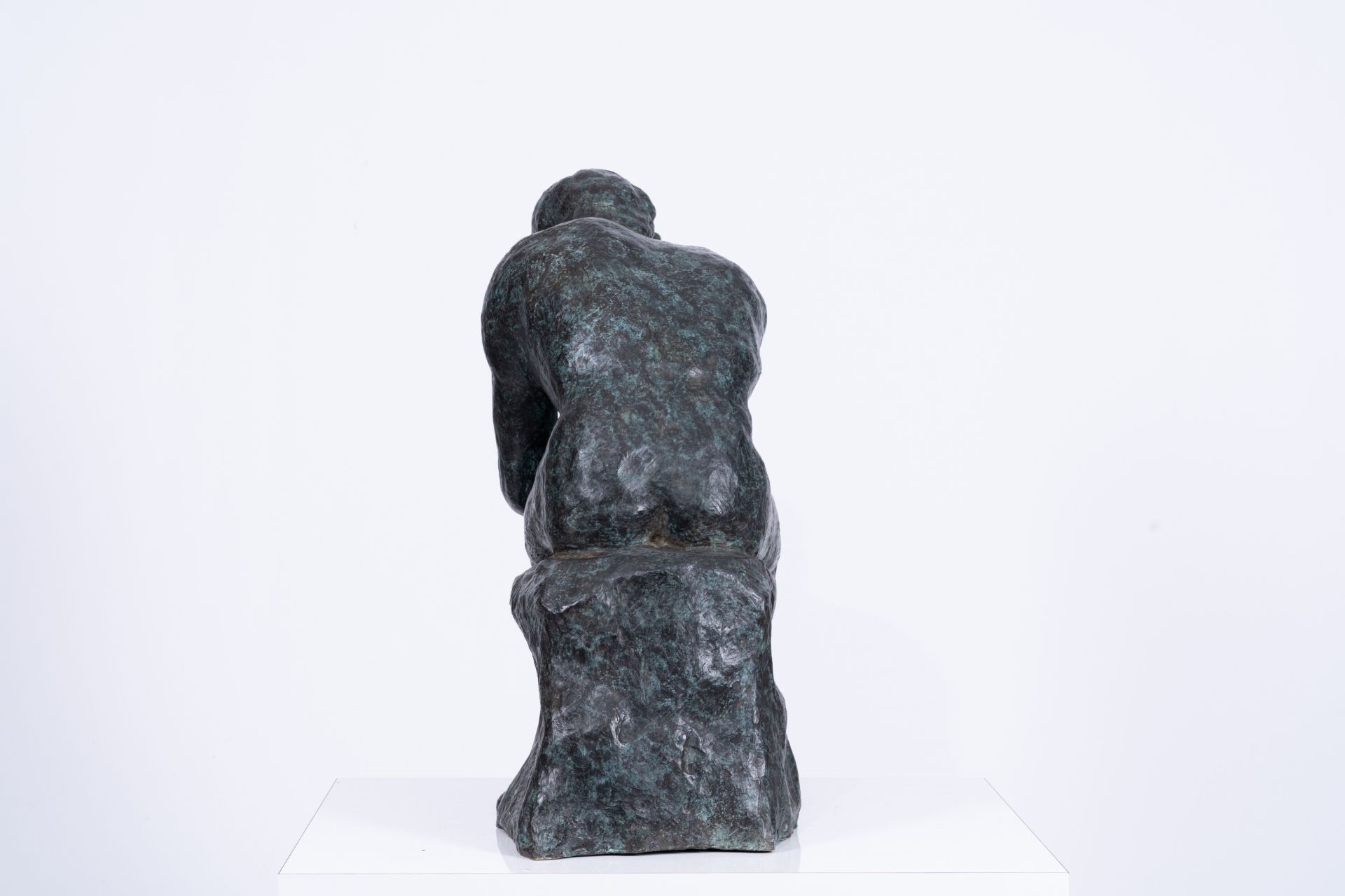 Auguste Rodin (1840-1917, after): The thinker, bronze with green marbled patina, 20th C. - Bild 4 aus 7