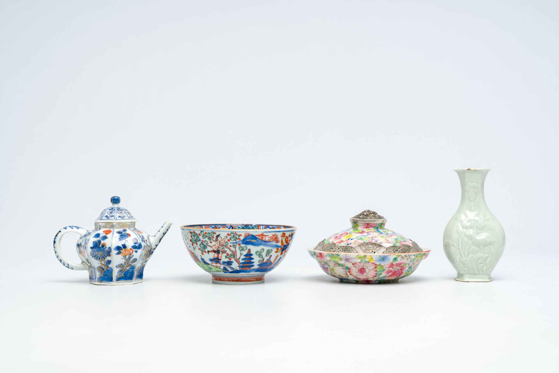 A varied collection of Chinese famille rose, verte, Imari style, iron-red and monochrome porcelain, - Image 6 of 17