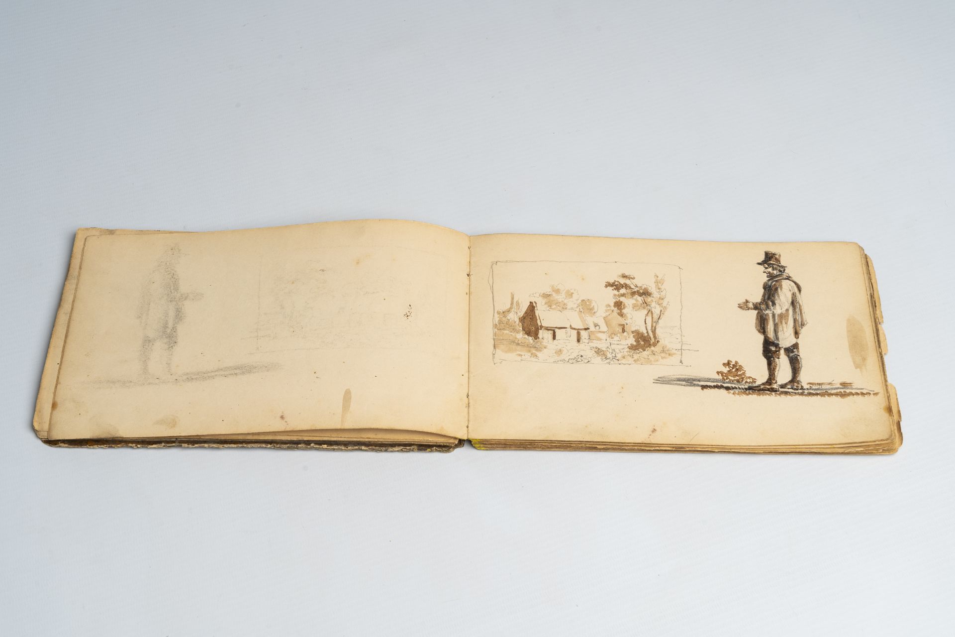 Ildephonse Stocquart (1819-1889): 'Croquis de paysage', sketchbook, pencil and watercolour on paper, - Bild 5 aus 7