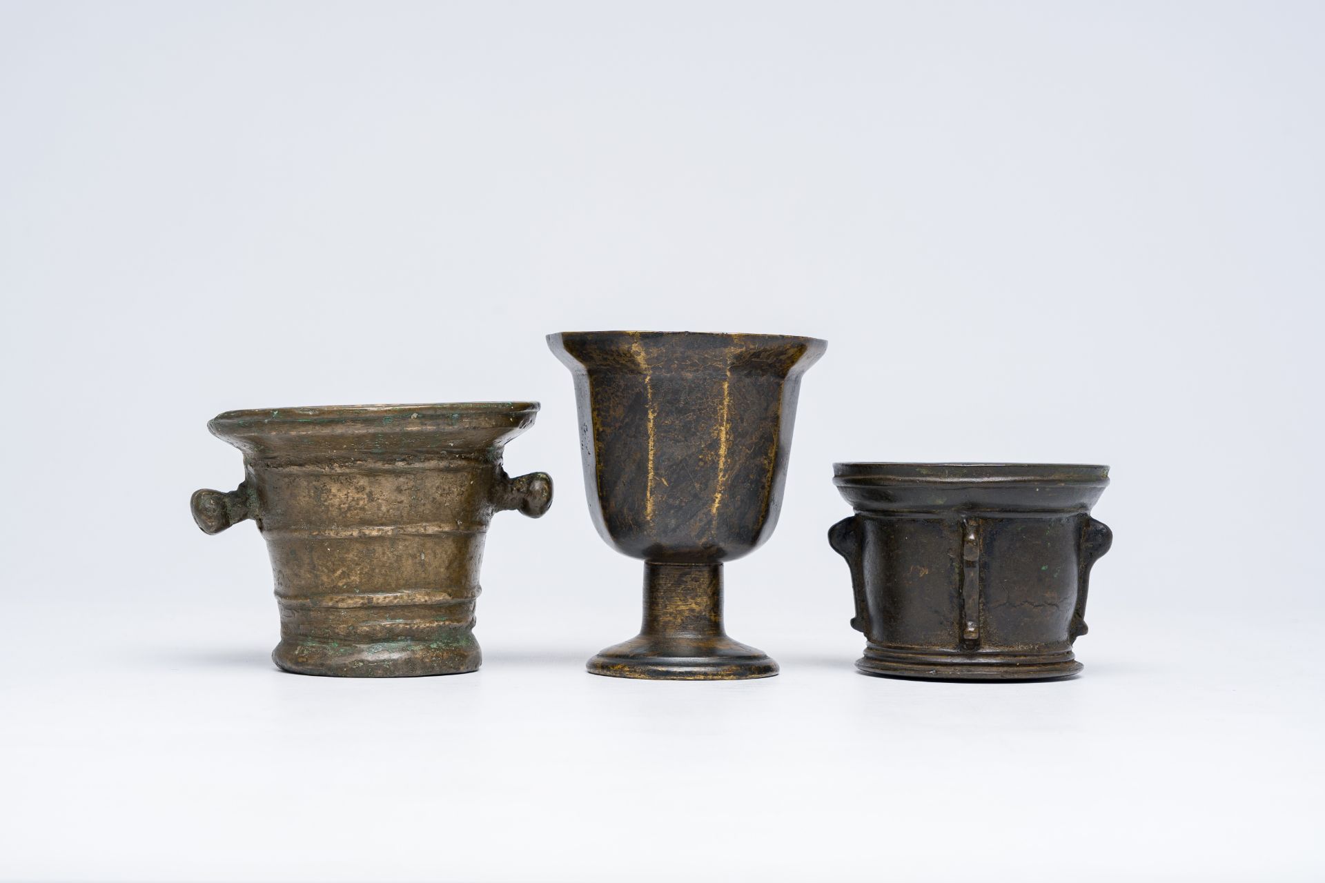 Two bronze mortars and a footed goblet, France and/or Italy, 16th C. - Image 2 of 7