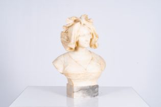 Pietro Ceccarelli (1888-1949): Bust of a lady, alabaster, Firenze