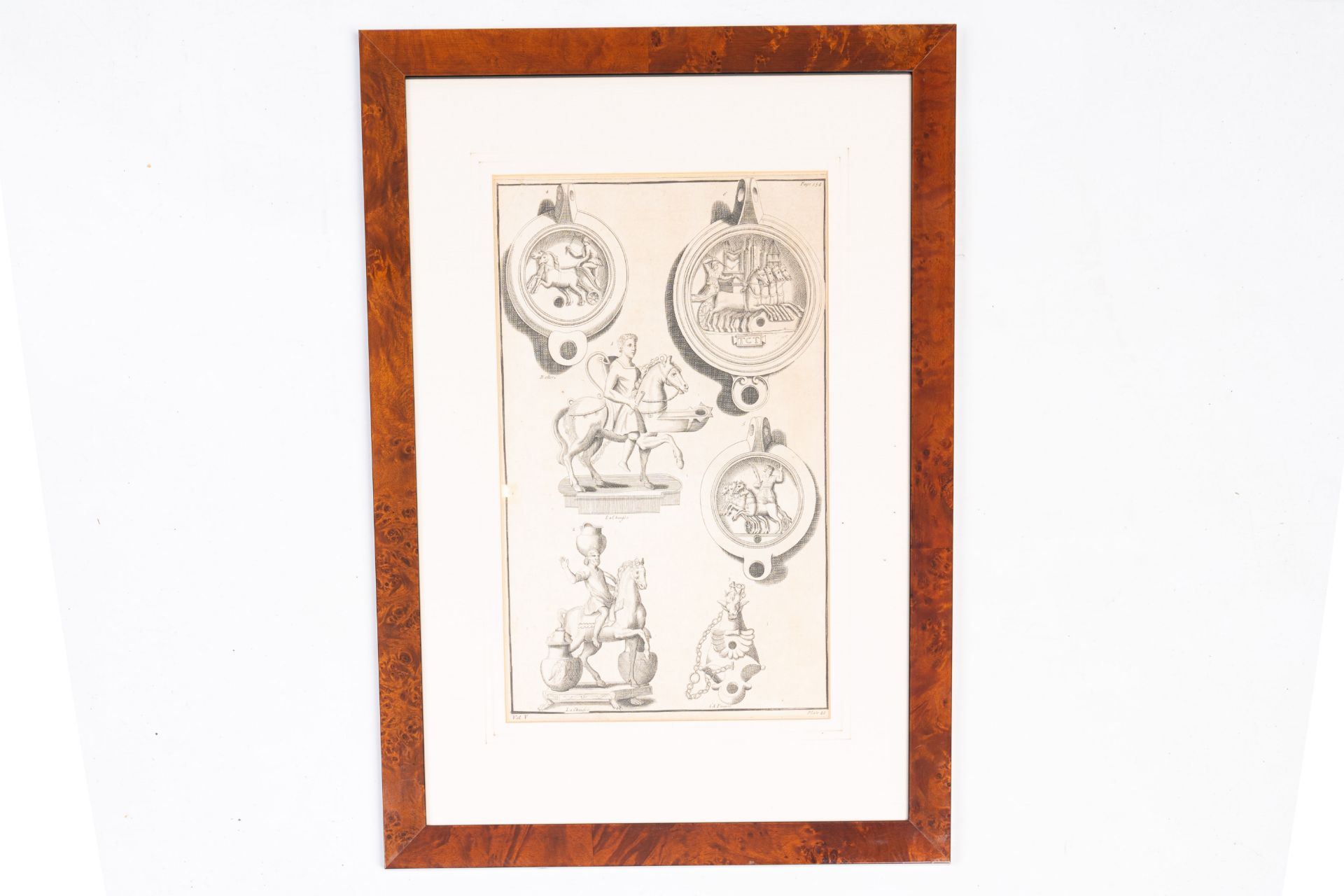 Eight framed engravings with oil lamps from 'L'antiquite expliquee et representee en figures' by Ber - Image 8 of 10