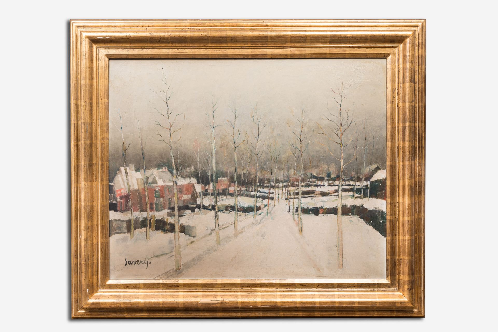 Albert Saverys (1886-1964): Lane in the snow, oil on canvas - Bild 2 aus 6