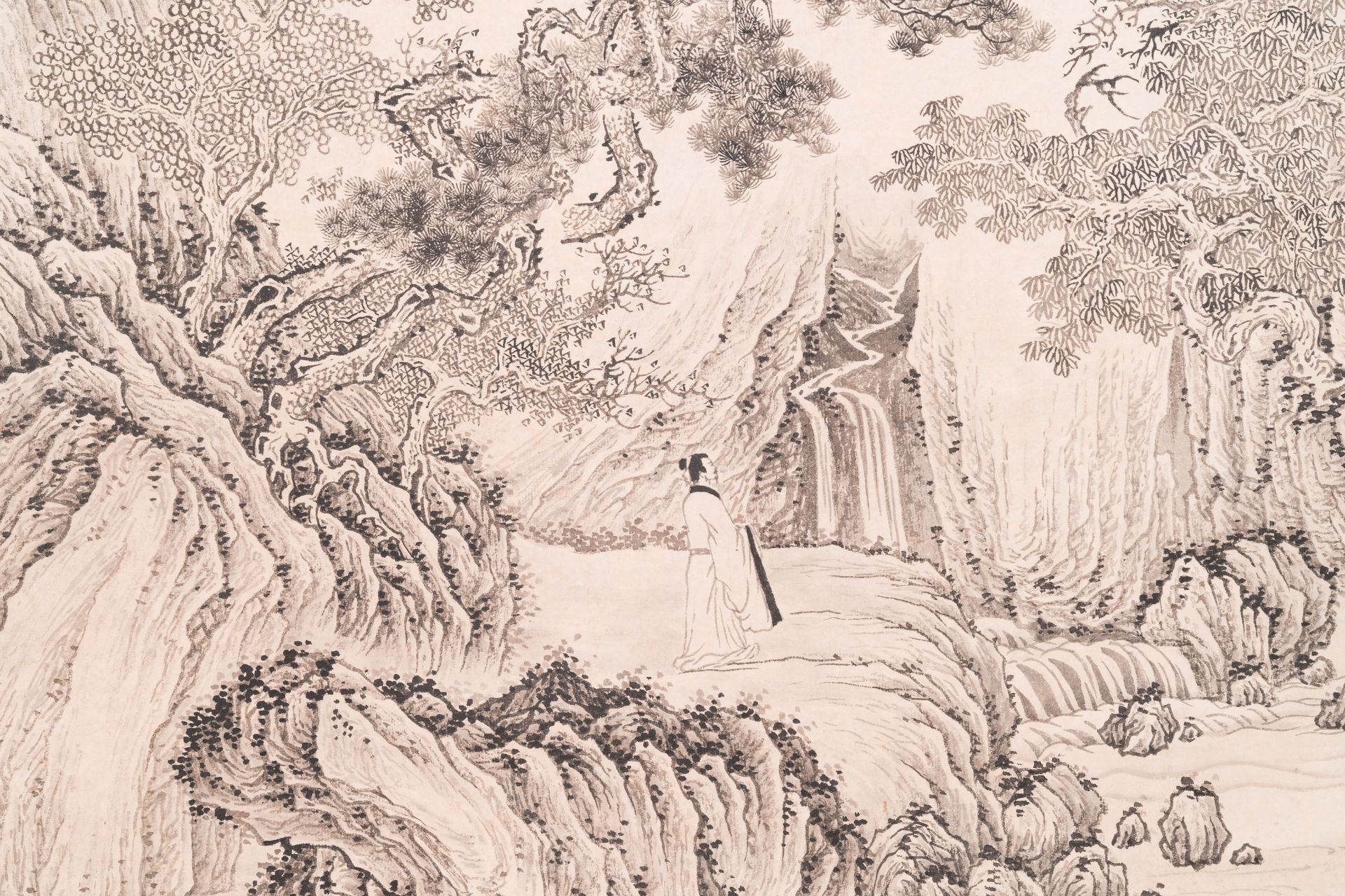 Wu Hufan å´æ¹–å¸† (1894-1968): Mountainous landscape in autumn, ink on paper, dated June 1946 - Bild 6 aus 6