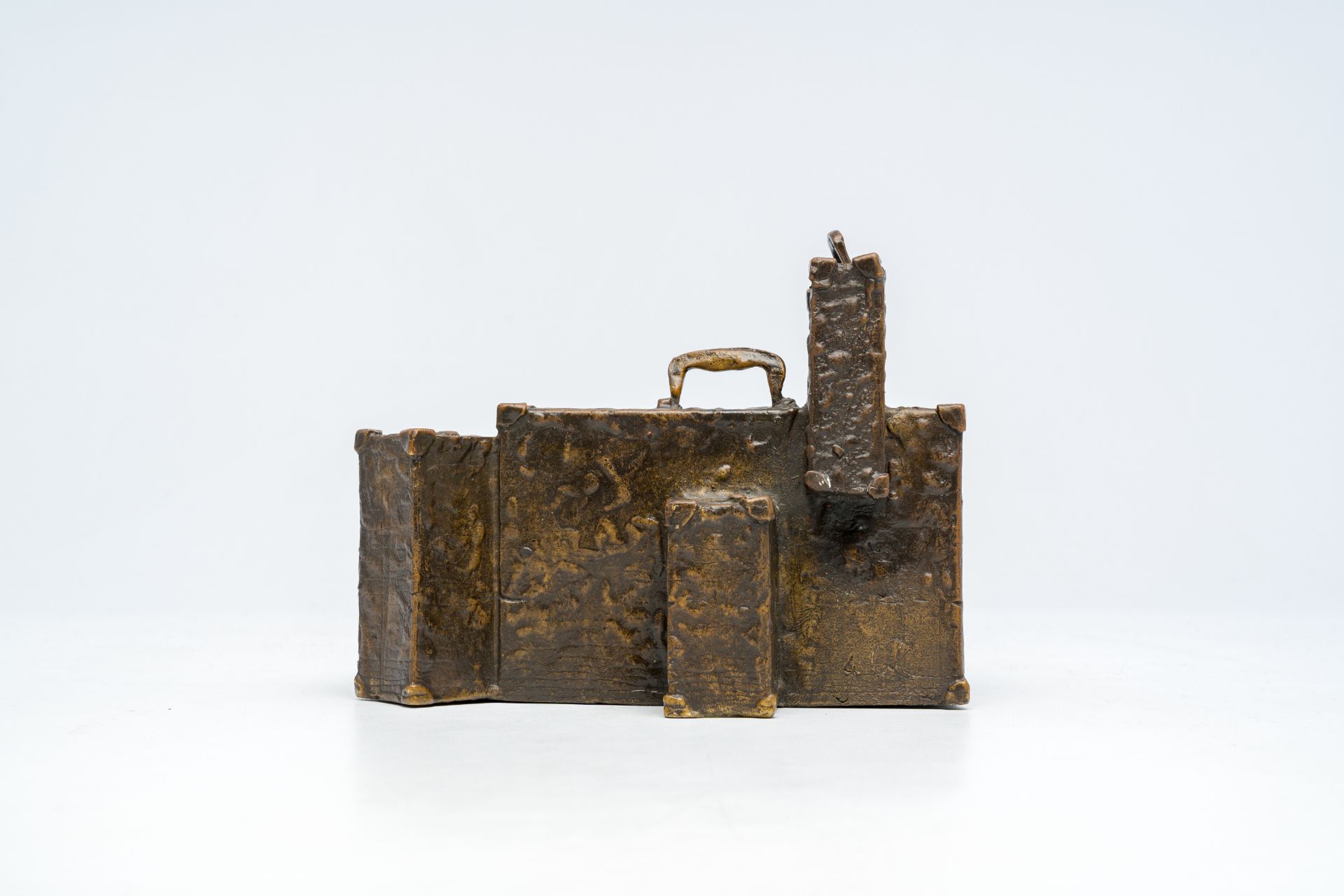 Illegibly signed: The departure, brown patinated bronze, 20th C. - Bild 5 aus 9