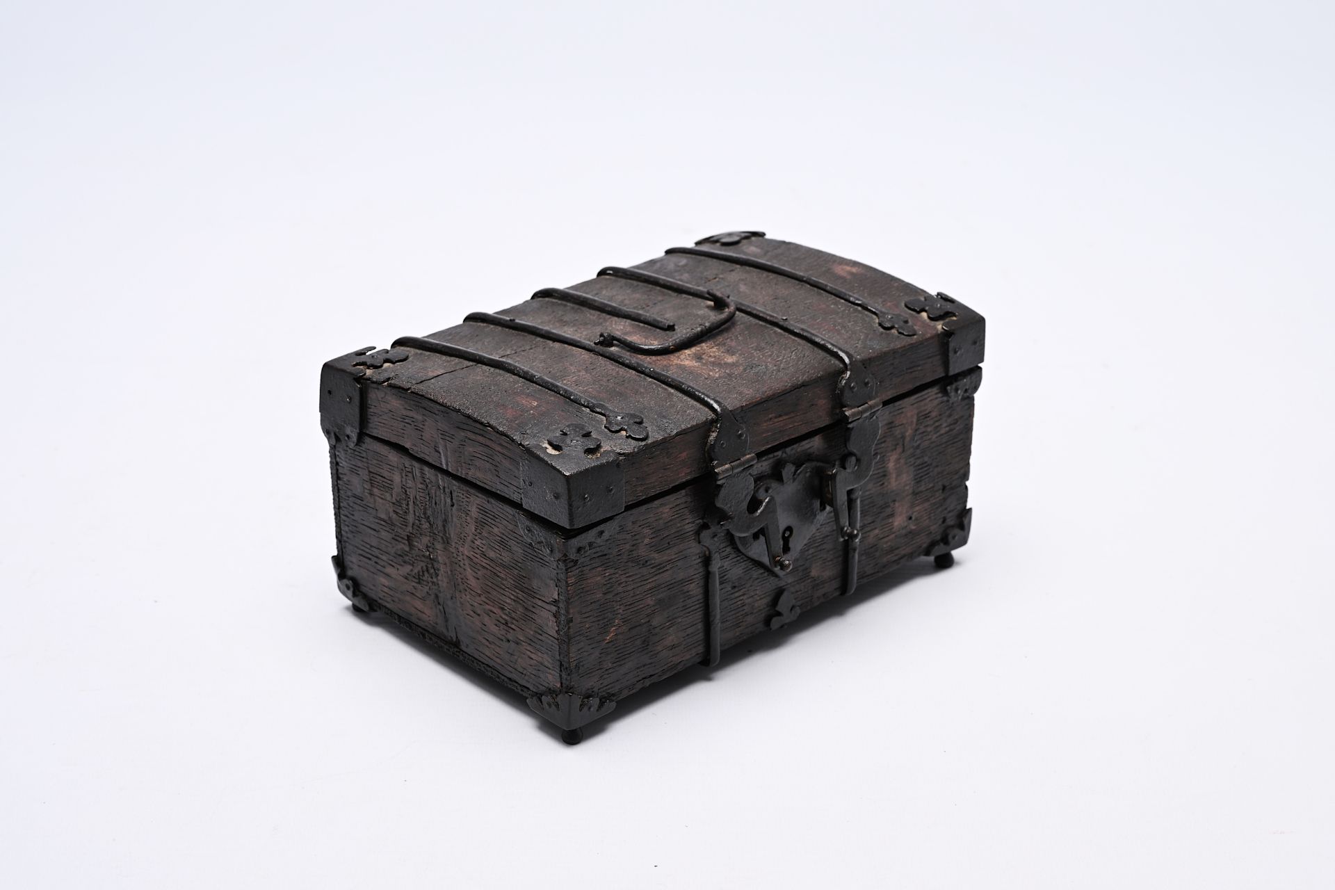 A wooden chest with iron mounts, Western Europe, 16th C.