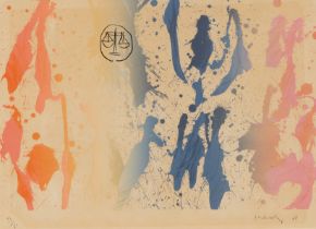 Pierre Alechinsky (1927): 'La balance', lithograph in colours, ed. 33/60, dated (19)66