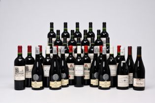 A varied collection of 33 bottles of French wine, w.o. Chateau Les Croix de Gay Pomerol, Blason d'Au