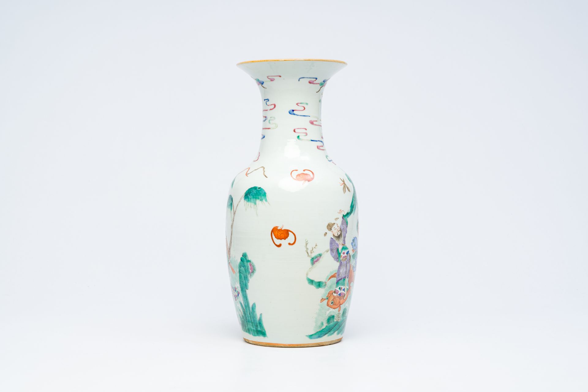 A Chinese famille rose 'Eight Immortals' vase, 19th C. - Image 6 of 12