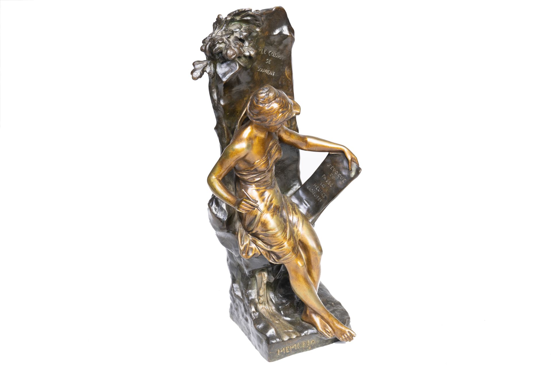 Emile Picault (1833-1915): 'Memoria', patinated bronze