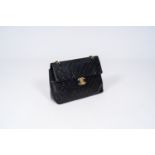 A black leather Coco Chanel handbag, second half 20th C.