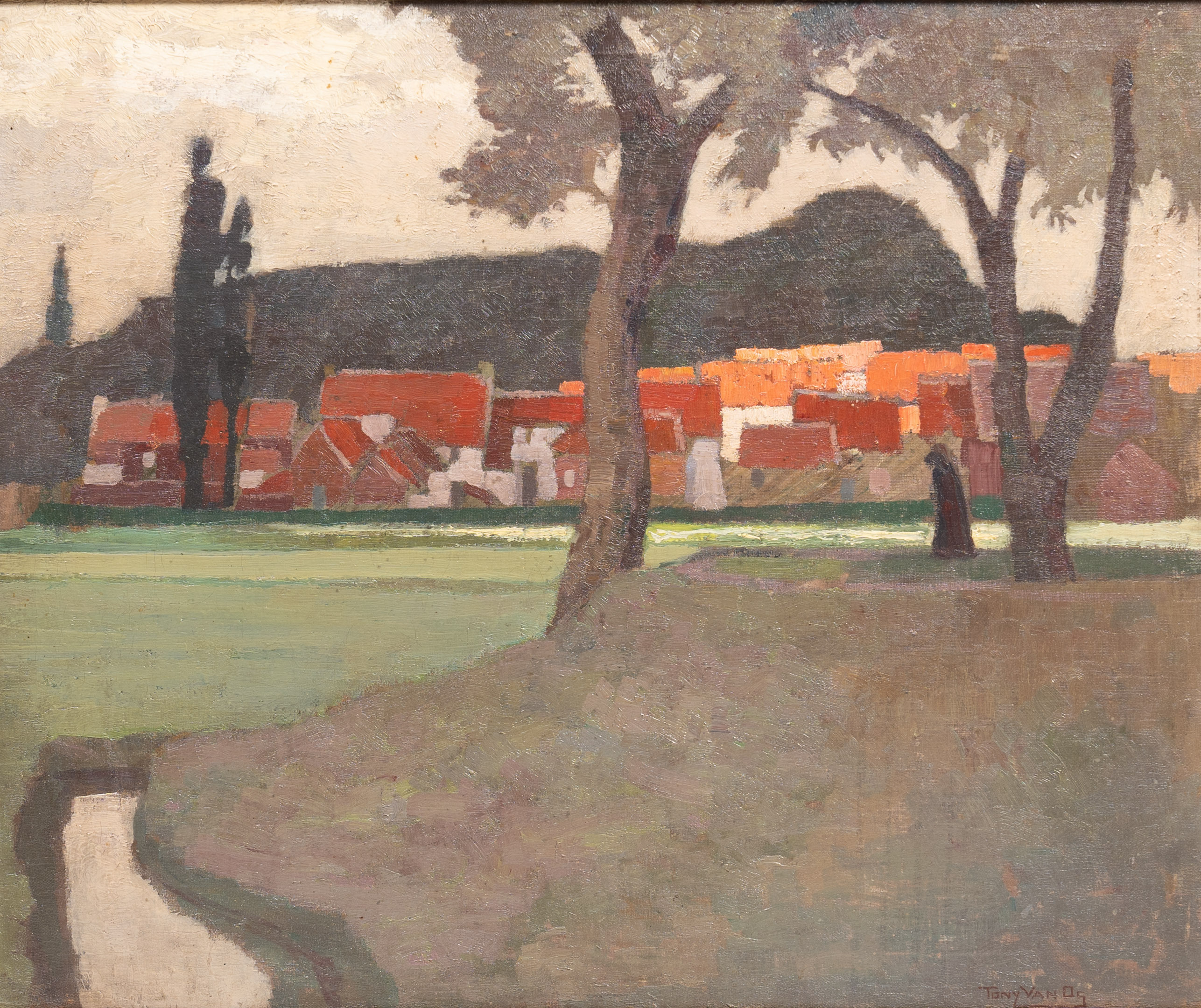 Tony Van Os (1886-1945): Village view, oil on canvas