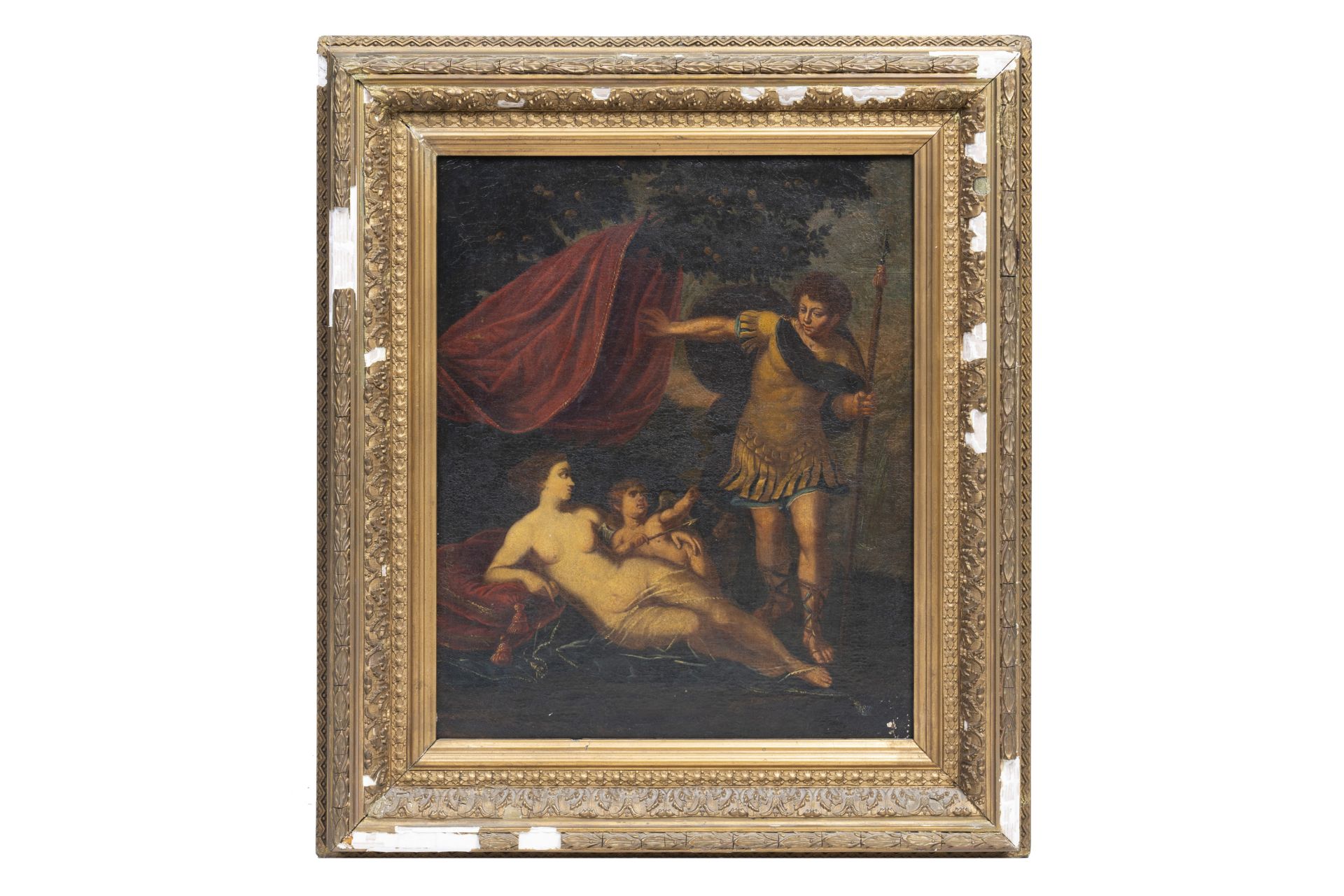 European school: Venus, Cupid and Mars, oil on canvas, ca. 1700 - Bild 3 aus 4